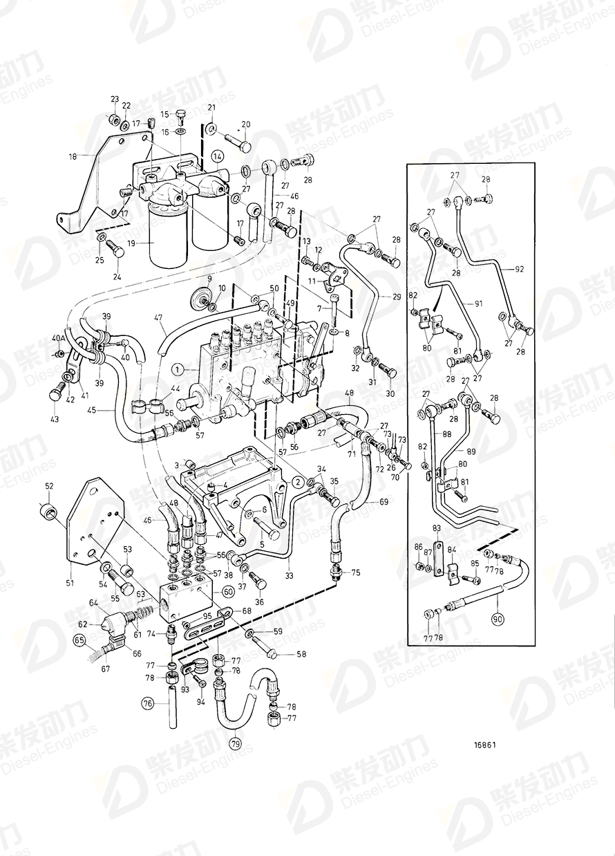 VOLVO Fuel hose 3825604 Drawing